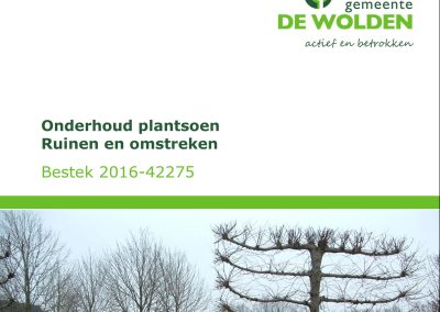 Bestek Onderhoud plantsoen Ruinen en omstreken – Gemeente De Wolden